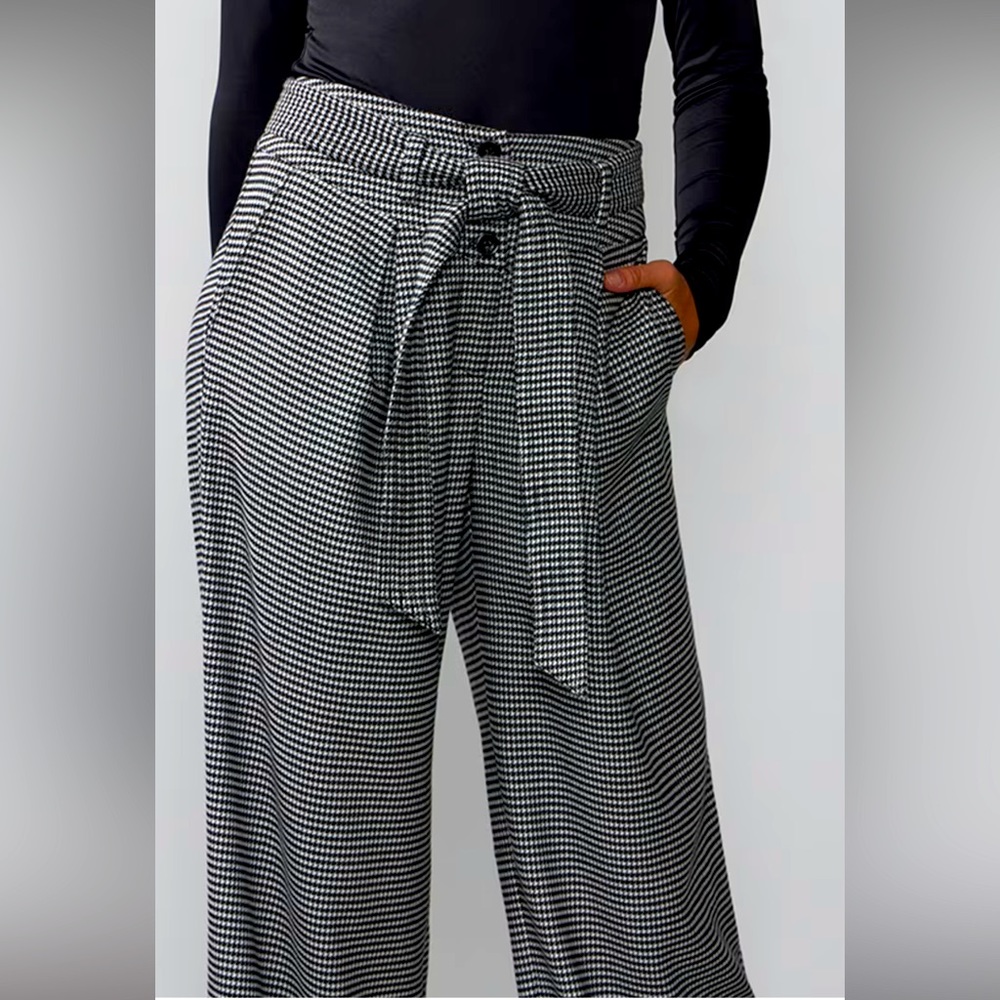 New York and Company XXL wide leg houndstooth trouser pant NWT
